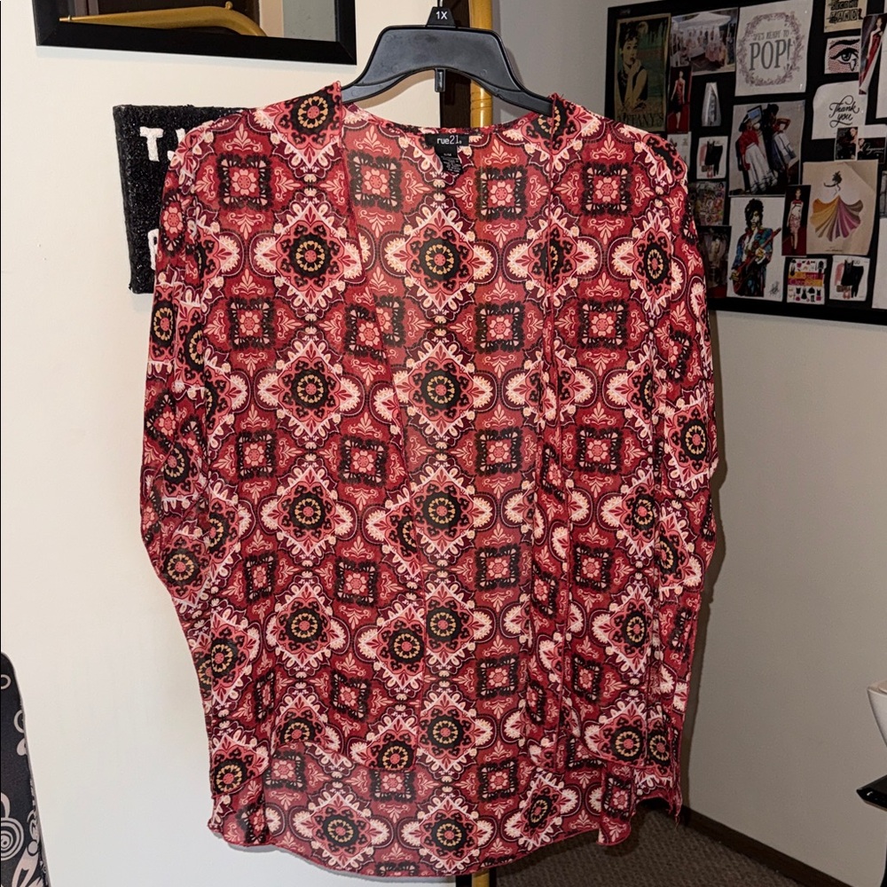 Red Patterned Kimono